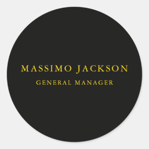 Sticker Rond Couleurs Or Noir Professionnel Tendance Minimalist