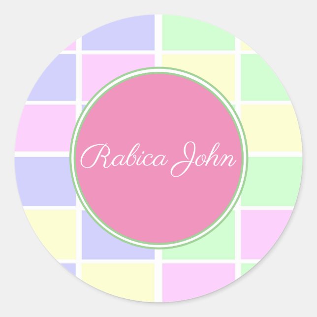 Sticker Rond couleurs pastel (Devant)