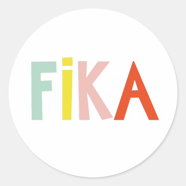 Sticker Rond Couleurs Suédoises Fika (Devant)