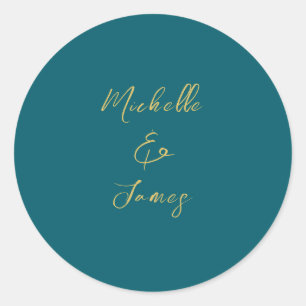 Sticker Rond Couleurs Turquoise foncé et or Professionnel tenda