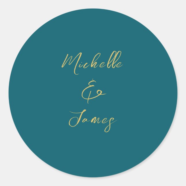 Sticker Rond Couleurs Turquoise foncé et or Professionnel tenda (Devant)