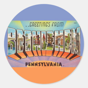 Sticker Rond Couleurs vintage Bethlehem PA