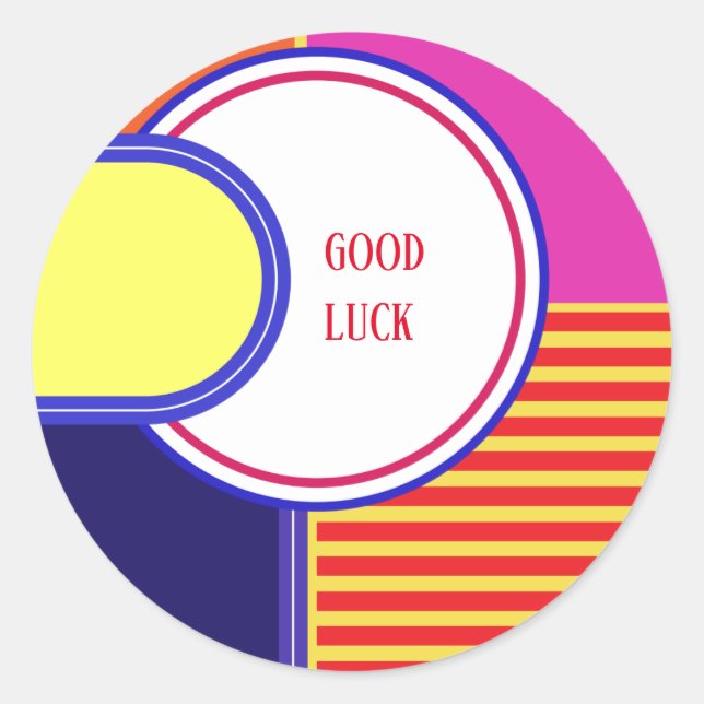 Sticker Rond Couleurs vives, assiette de design graphique raffi (Devant)