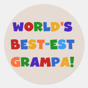 Sticker Rond Couleurs vives les meilleurs cadeaux de Grampa au
