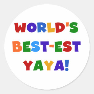 Sticker Rond Couleurs vives les meilleurs cadeaux de Yaya au mo
