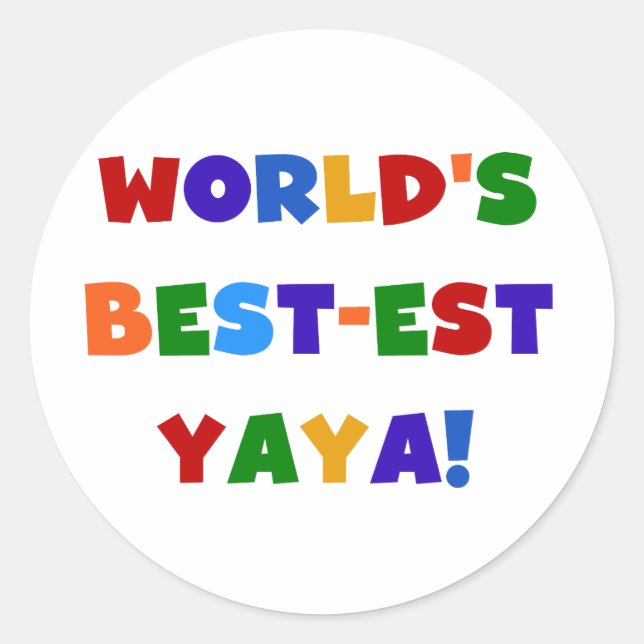 Sticker Rond Couleurs vives les meilleurs cadeaux de Yaya au mo (Devant)