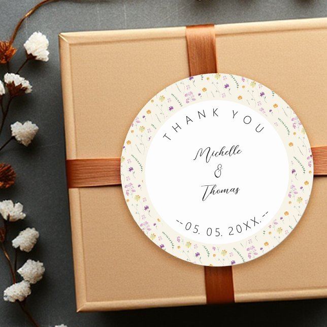 Sticker Rond Country Fleurs sauvages Fairy Garden (Créateur téléchargé)