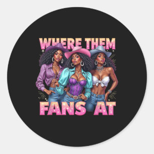 Sticker Rond Country Life Femmes Filles Où Ils Font Des Fans À