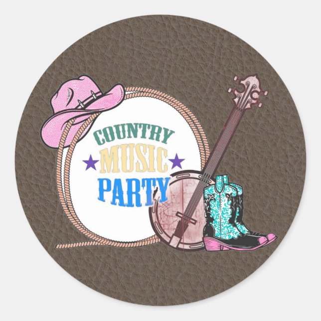 Sticker Rond Country Music Anniversaire (Devant)