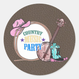 Sticker Rond Country Music Anniversaire
