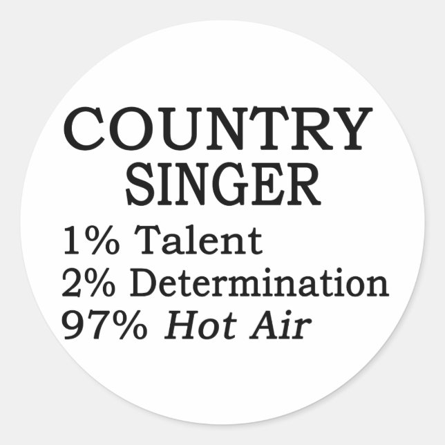 Sticker Rond Country Singer Hot Air (Devant)