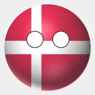 Sticker Rond Countryball Danemark - expression neutre