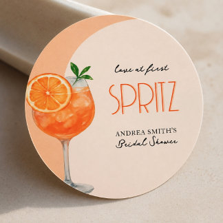 Sticker Rond Coup de Foudre au Premier Spritz Citrus Chic SIP P