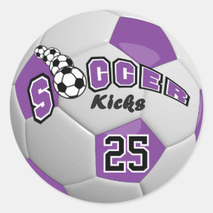 Sticker Rond Coup de pied de football Violet