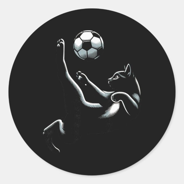 Sticker Rond Coup de pied de vélo Black Cat - Supporters de foo (Devant)