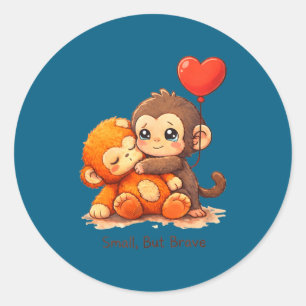 Sticker Rond coup de singe bébé graphique petit coup grand amou