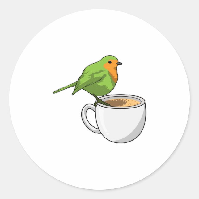 Sticker Rond Coupe Bird Coffee (Devant)