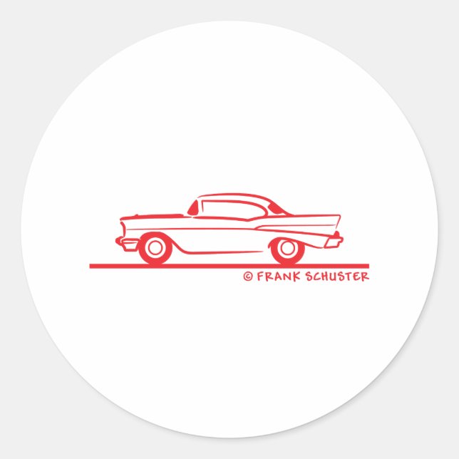 Sticker Rond Coupe Chevrolet Hardtop 1957 (Devant)