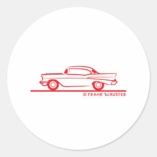 Sticker Rond Coupe Chevrolet Hardtop 1957