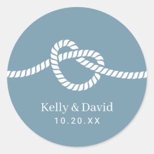 Sticker Rond Coupe de noeud Coeur Dusty Mariage Seal