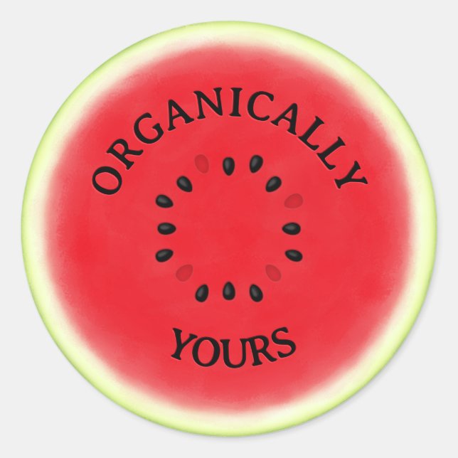Sticker Rond Coupe de pastèque personnalisée (Devant)
