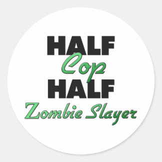 Sticker Rond Coupe demi-coupe demi-couche Zombie