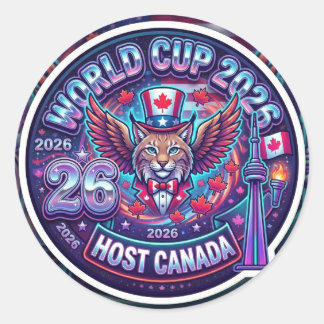 Sticker Rond Coupe du Monde 2026 Hôte Amérique du Nord Canada