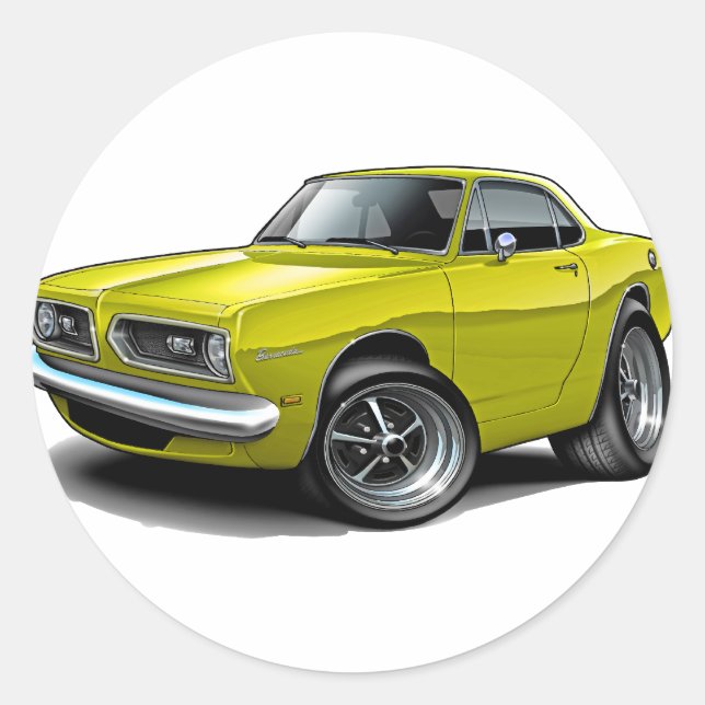 Sticker Rond Coupe jaune Barracuda 1967-69 (Devant)