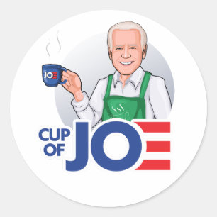 Sticker Rond Coupe Joe Biden