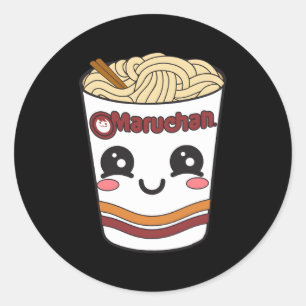 Sticker Rond Coupe Maruchan Ra Noodle Face