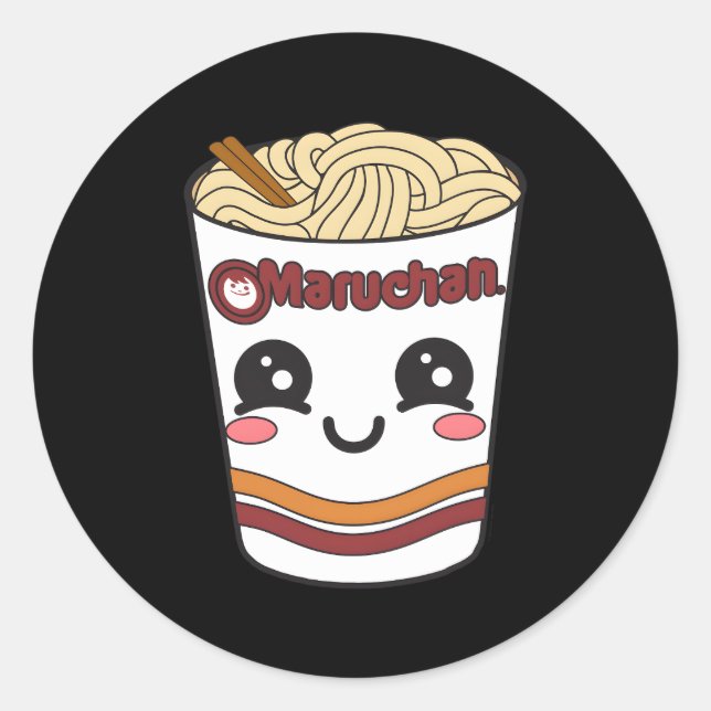 Sticker Rond Coupe Maruchan Ra Noodle Face (Devant)