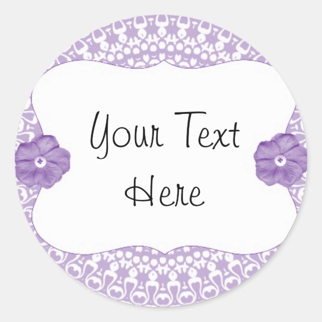 Sticker Rond Coupe violet de dentelle Flower Cup Toppers/Étique (Devant)