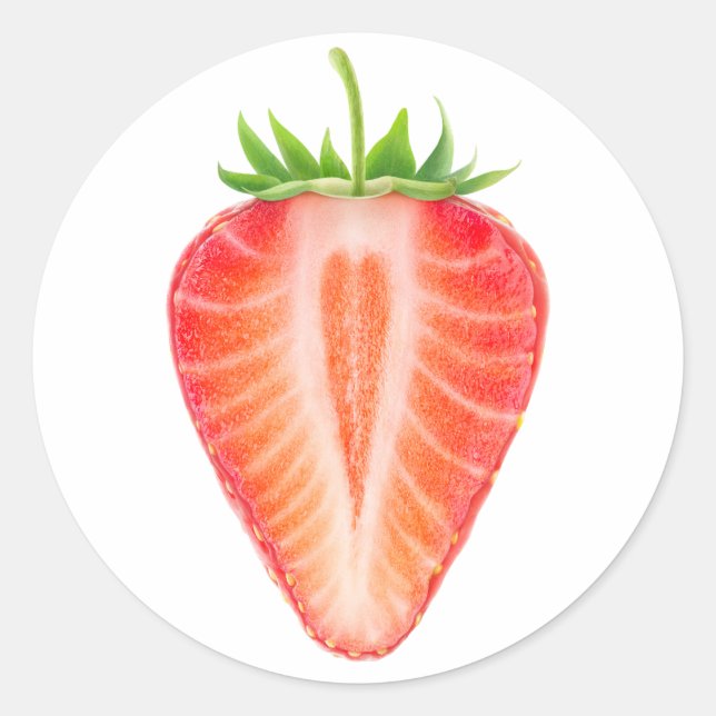 Sticker Rond Couper la fraise (Devant)