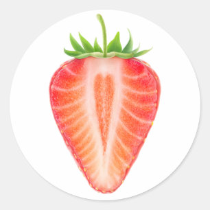 Sticker Rond Couper la fraise
