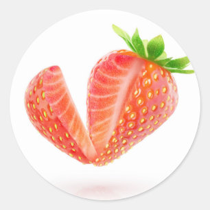 Sticker Rond Couper la fraise