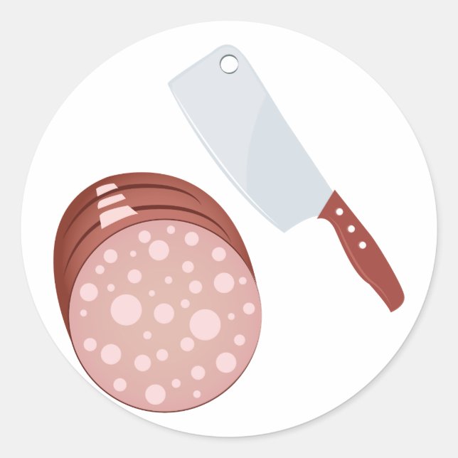Sticker Rond Couper la viande (Devant)