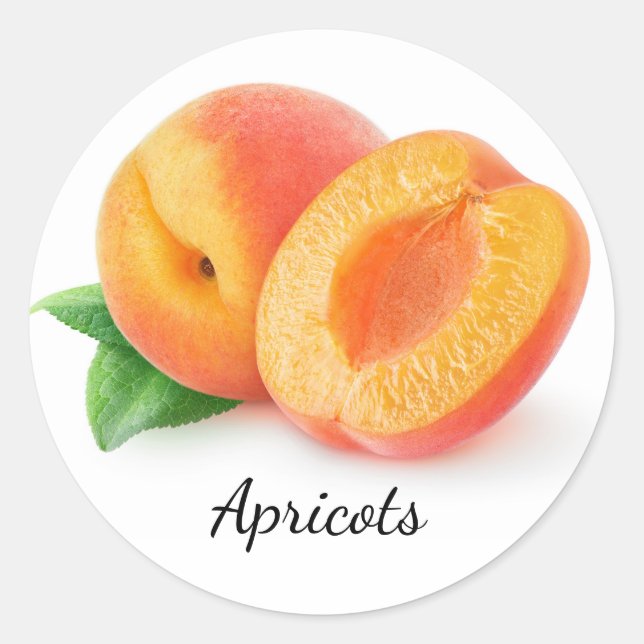 Sticker Rond Couper les abricots (Devant)