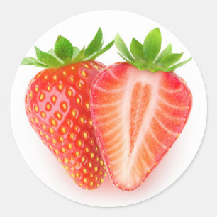 Sticker Rond Couper les fraises