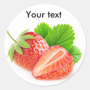 Sticker Rond Couper les fraises