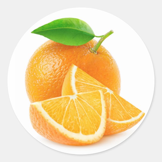Sticker Rond Couper les oranges (Devant)