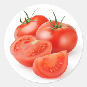 Sticker Rond Couper les tomates