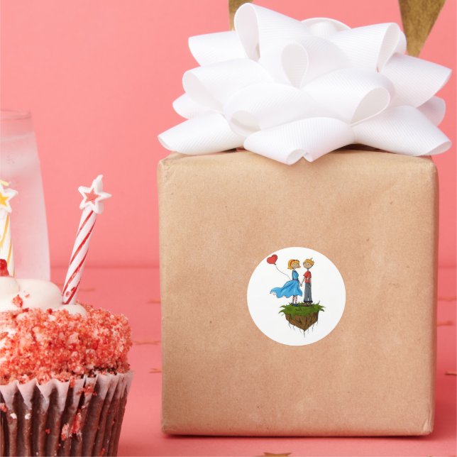 Sticker Rond couple aimant (Fête)