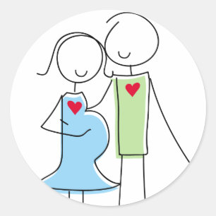 Sticker Rond Couple attendu