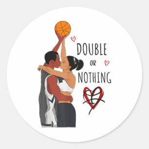 Sticker Rond Couple Black Sketll Movies I Love You Carte Histor