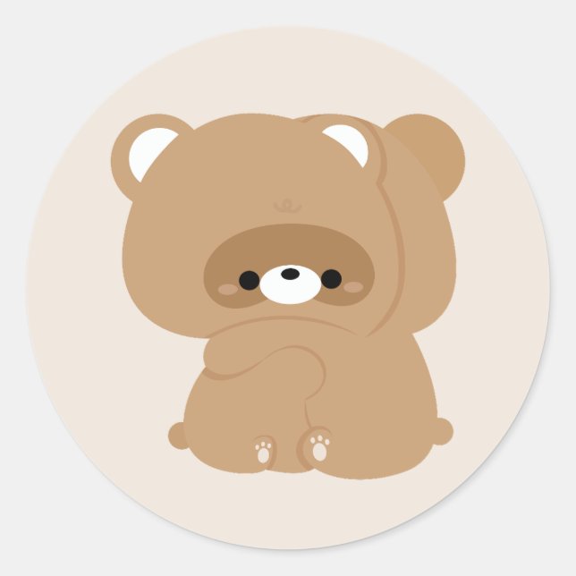 Sticker Rond Couple castor mignon (Devant)