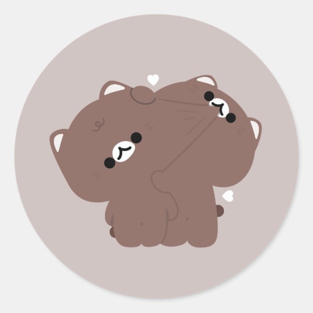 Sticker Rond Couple de chats birmans (Devant)