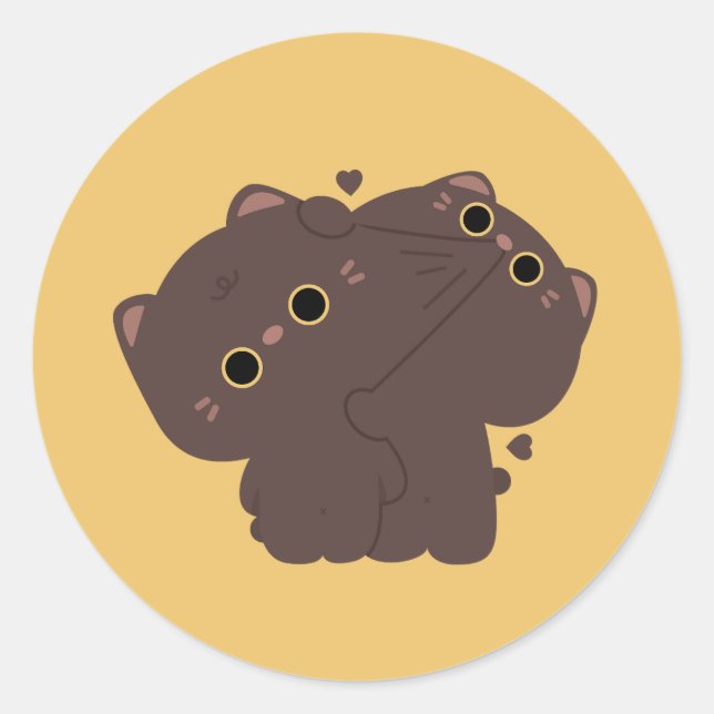 Sticker Rond Couple de chats de Bombay (Devant)
