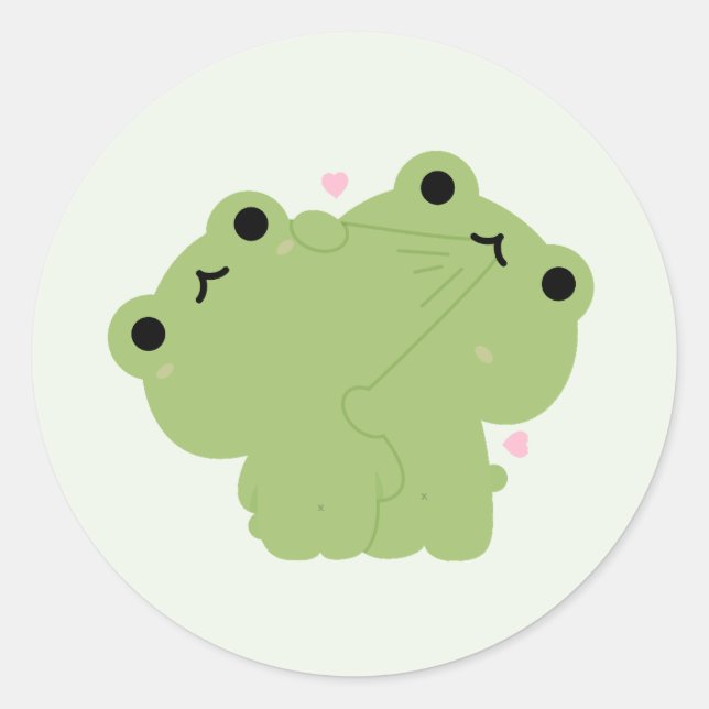 Sticker Rond Couple de grenouille (Devant)