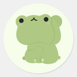 Sticker Rond Couple de grenouille mignonne