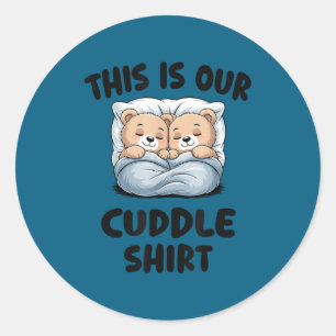 Sticker Rond Couple d'ours mignon c'est notre câlin 